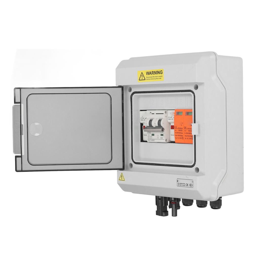 DC1000V PV Combiner Box 1 Eingang 1 Ausgang Solar Combiner Box mit 15A Sicherung 16A DC-Leistungsschalter für