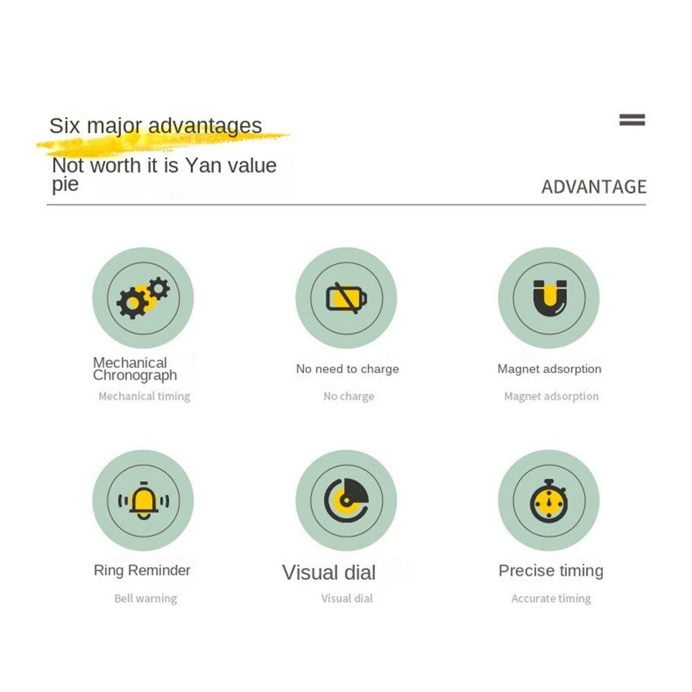 Alarm Clock 60-Minutes Visual Timer Ultra Silent Countdown Timer Reading Room