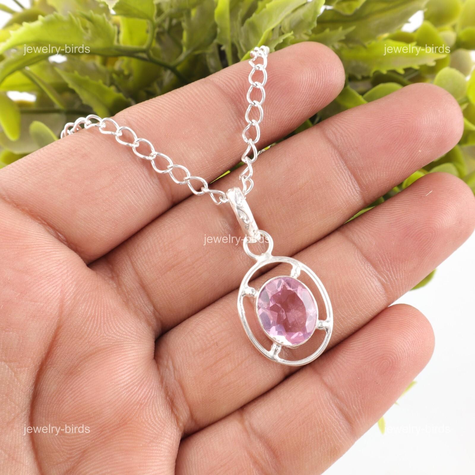 

Oval Morganite Gemstone 925 Silver Daughter Gift Handcrafted New Pendant Jewelry PP-6-10