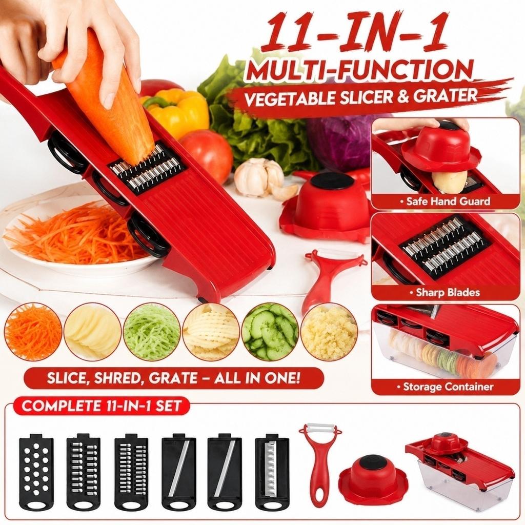 Multifunctional Kitchen Vegetable Slicer with Container Adjustable Blades for Shredding Slicing and Julienne Cutting Potato Carrot Onion Grater
