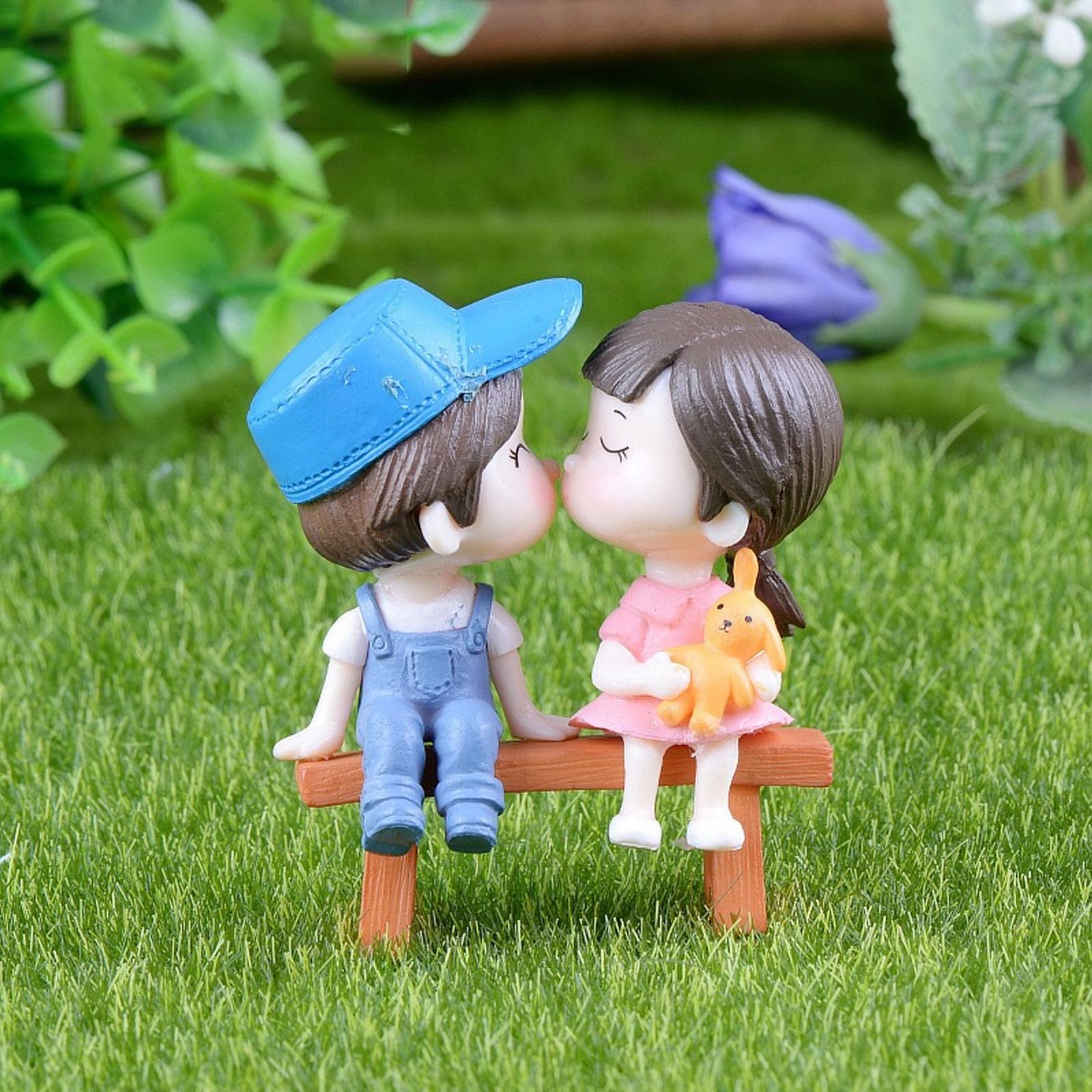 

Мультяшные Мини-Фигурки Пары, Милые Микро-Табуреты, Фигурки, Декоративные Аксессуары, Украшения для Автомобиля One Size