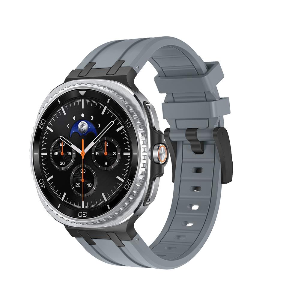 Luxury Silicone Band For Samsung Galaxy Watch 8/8 Classic Sport Strap Metal Buckle Connector For Galaxy 8 Classic 46mm Bracelet