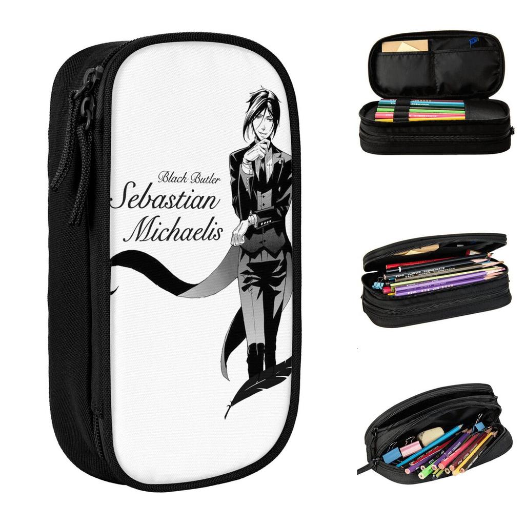 Sebastian Black Butler Pencil Cases Classic Pen Bag Student Large Storage Office Gifts Pencil Box