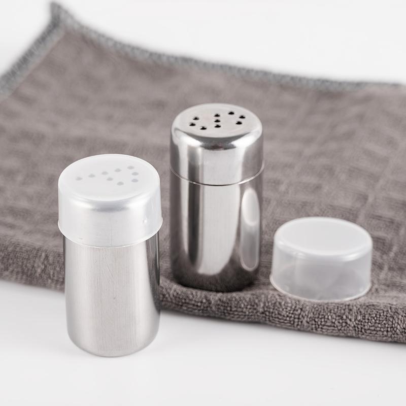 2Pcs Mini Stainless Steel Cooking Tool Spice Shaker Seasoning Jar Salt Sugar Bottle Pepper Spice Shaker Bottle Multifu Dispenser