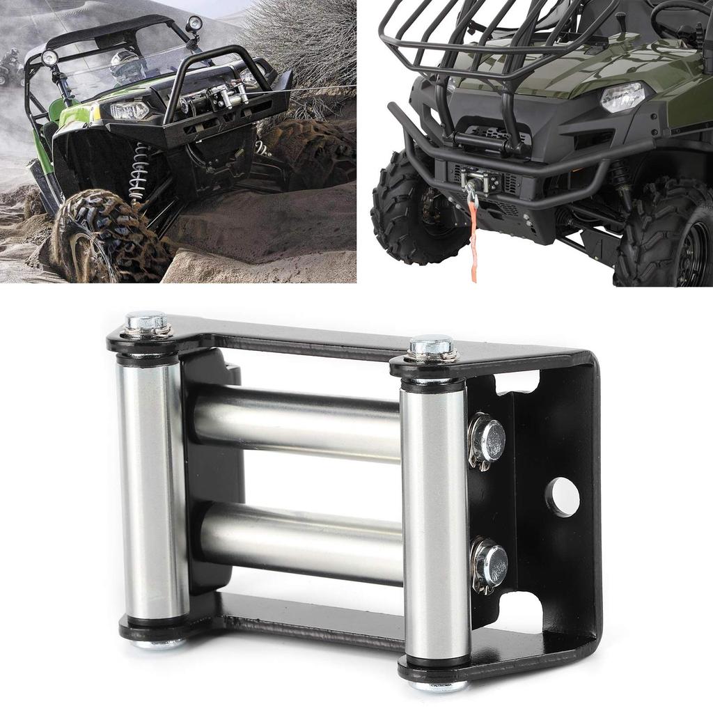 Winch Roller Fairlead,110mm/4.3" Universal Mount Cable Guide Heavy Duty Winch Rope Guide for SUV Truck Vehicle Heavy Duty Construction