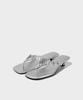 Khiho Eyelet Kitten Flip-Flops Silver