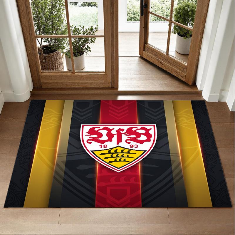 VfB Stuttgart Design Crystal Velvet Rug Soft Decorative Mat for Bedroom Entrance