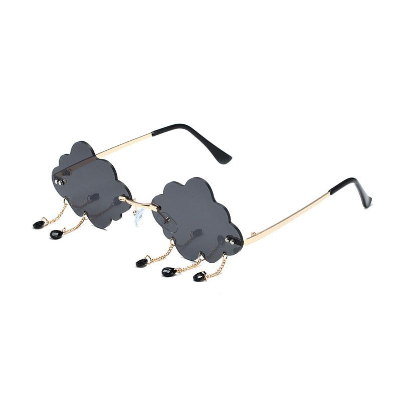 Vintage Clouds Tassel Ladies Sunglasses Steampunk Rimless UV400 Women's Fashion Shades