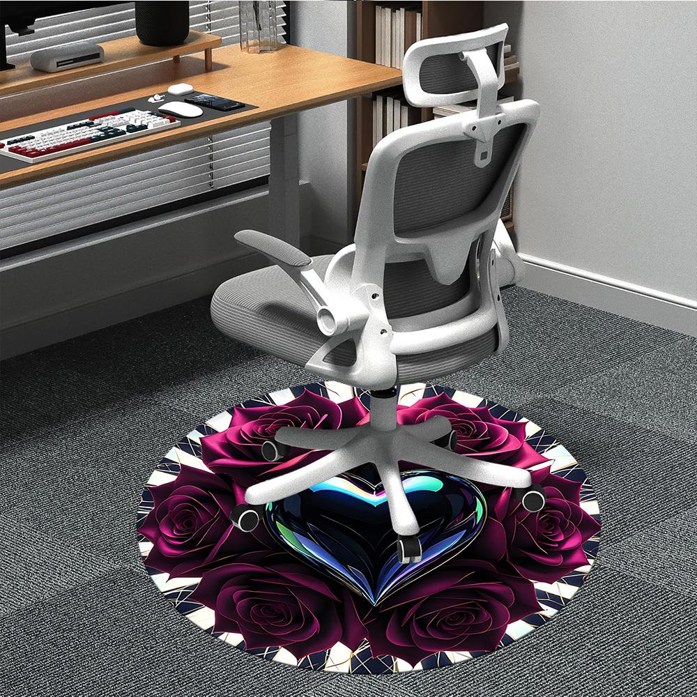 

1pc Heart Roses Carpet for Office, Non-slip, Soft and Durable Office Rug, Perfect for Office yy260128095 80cm by 80cm