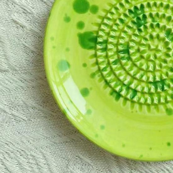 Ceramic Grater Bowl, Manual Ginger Garlic Mincer with Ink Splash Pattern, Pepper Grinding Plate for Wasabi Daikon, Dishwasher Safe Kitchen Essential