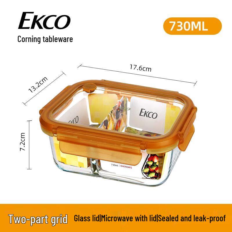 EKCO Corning 730ml Square Glass Lunch Box