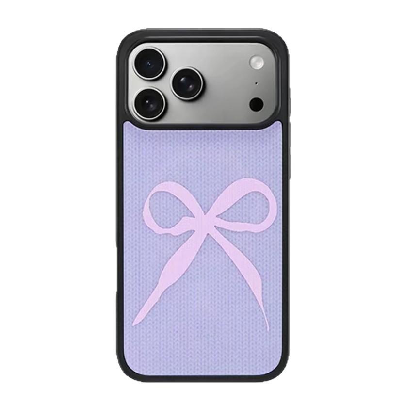Ins Niche Retro Pattern Bow Is Suitable for Apple 17Promax Mobile Phone Case IP16 Matte PC15Pro Hard Case