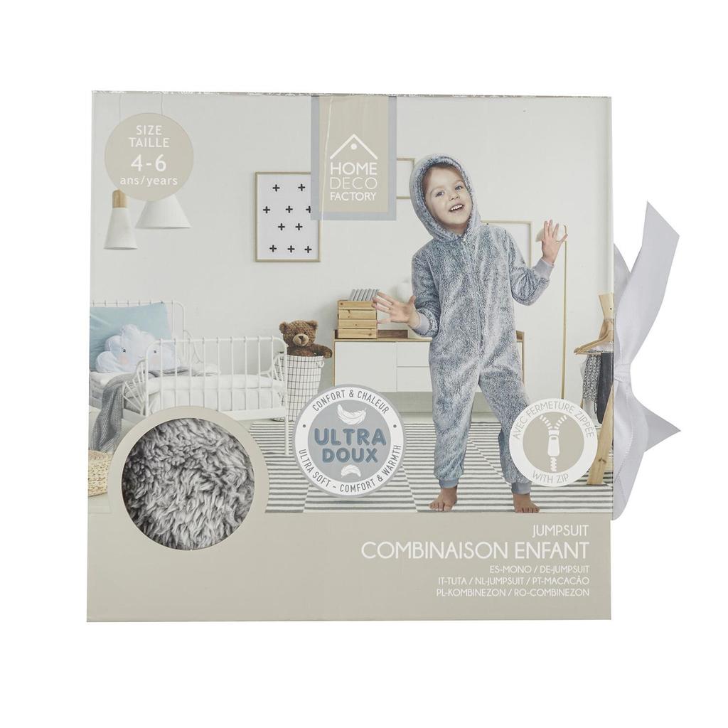 Children's Onesie Jumpsuit 4-6 Years Old Gray
