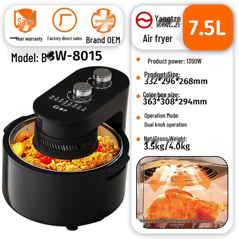 Large Capacity Visible Air Fryer - High Power Electric French Fry Maker for Home Use, Oil-Free Cooking