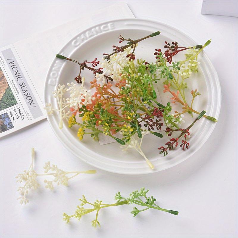50/30 Stück Künstliche Pflanzen, Imitation Kunststoffblüten, Zierblumen-Arrangements, Grasbüschel Verzierungen, Hochzeitsdeko