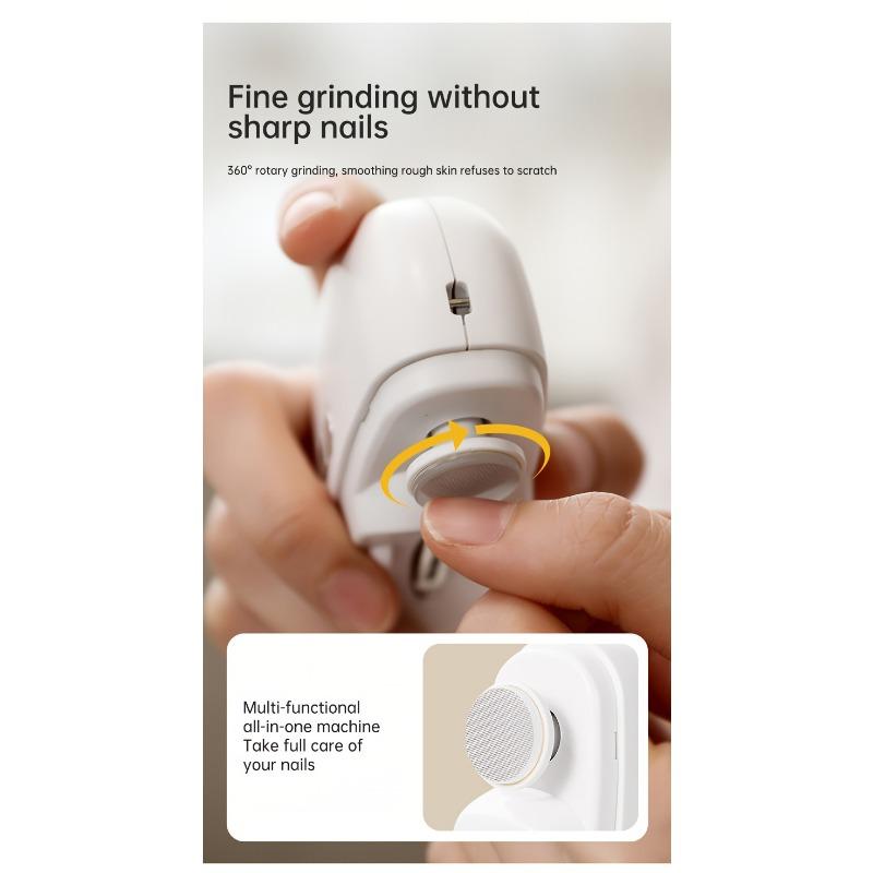 2 In 1 Electric Nail Clipper and Polisher Rechargeable Nail Trimmer