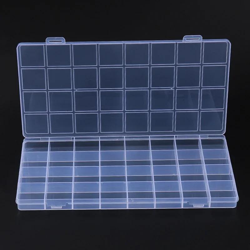 32 Grid Compartment Plastic Transparent Storage Box Jewelry Earring Bead Screw Organizer Case Container Display Holder