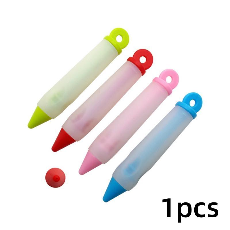 

Силиконовая ручка для написания еды, инструменты для украшения шоколада, форма для торта, кремовая чашка, насадки для печенья и кондитерских изделий разноцветный