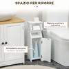 White MDF Bathroom Cabinet with Cupboard and Toilet Paper Space, 19x15x56 cm