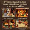 Western Series Carpenter Shop Building Blocks Assembling Street Scene Model Toys Desktop Decoration Collectible Holiday Gifts