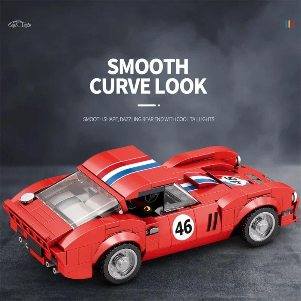 320PCS Red Sport Car Building Block Creative City Vehicle Diy Car Model Bricks Desktop Decoration Toys For Kids Holiday Gifts