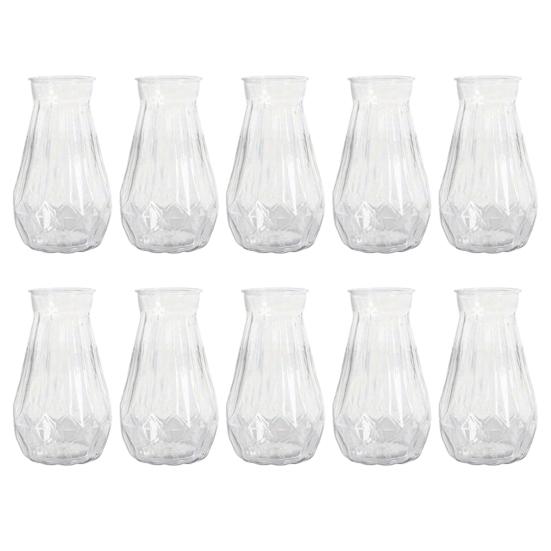 Plastic Clear Bud Vase Decorative Flower Vase Plant Holder Modern Centerpiece Vase for Home Wedding Party