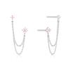 Fashionable Chain Synthetic Zircon Earrings, Elegant and Minimalist Eye-catching Jewelry, Suitable for Daily Wear and Gift Giving