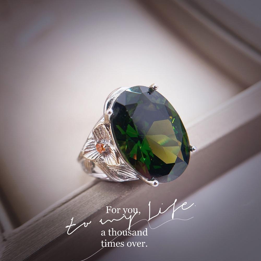 

Vintage Carved Open Ring with Peridot Triple Layer Two Tone Gold Plated Large Face Statement Jewelry adjustable оливковое зеленый