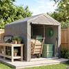 Waterproof storage tent garden shelter, motorcycle shelter with roll-up door and zipper, 160 x 218 x 172 cm, light gray