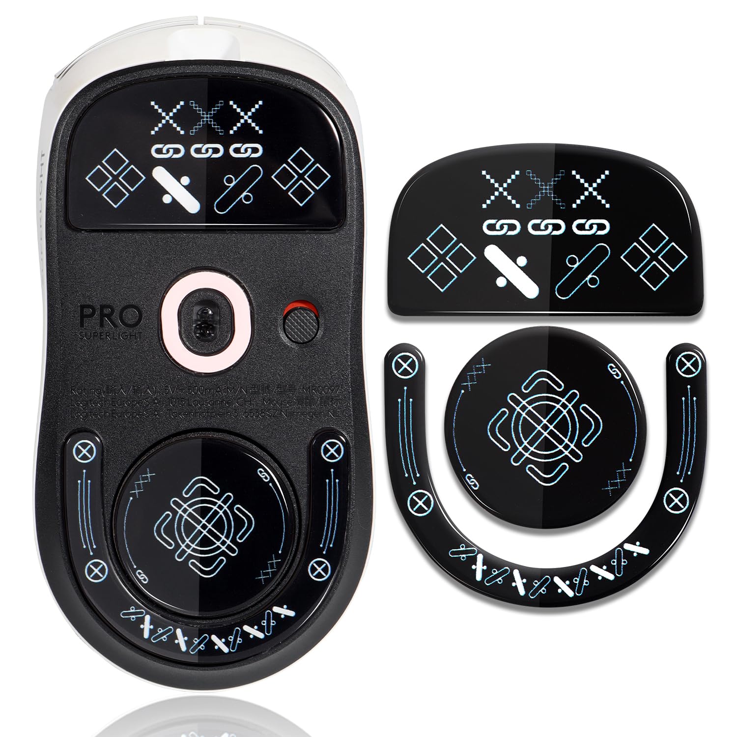 

IMMOENUC Mouse Soles, Glass Mat for G PRO X SUPERLIGHT 2 Wireless Mouse, High Durability and Low Friction (Black)