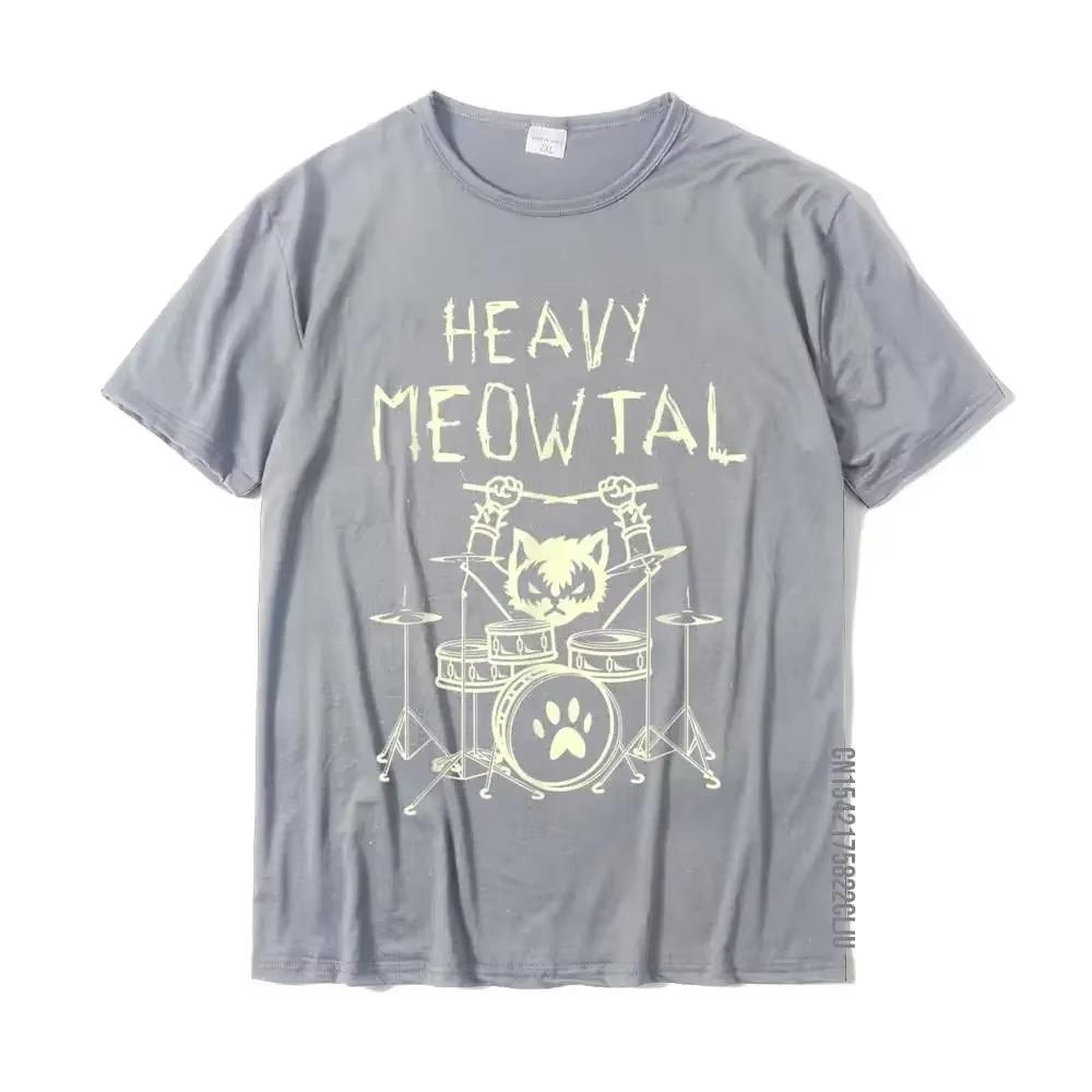 Heavy Meowtal Cat Metal Music Gift Idea Funny Pet Owner T-Shirt Latest Printed Tops Shirt Cotton T Shirts for Boys Geek