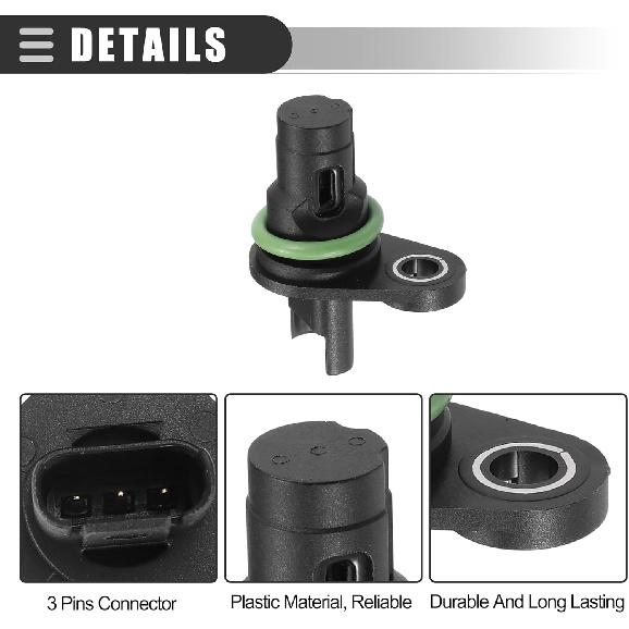 Motoforti CPS Sensor, Engine Camshaft Position Sensor, for BMW 435i 2014-2016, ABS, Metal, No.13627558518, Black, 4pcs