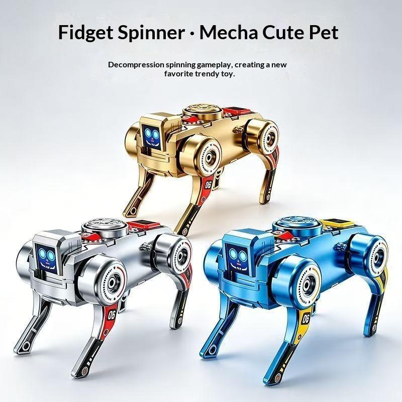 360° Rotating Robot Dog Fidget Gyro Creative Deformed Deformation Design Transforming Robot Dog Fidget Toy Antistress Sensory