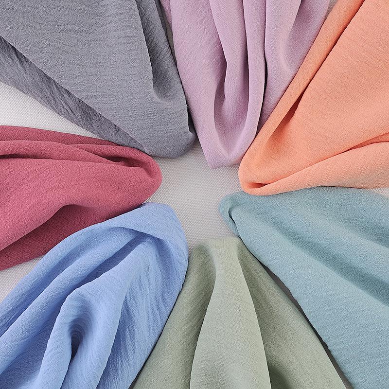 Solid Color Ice Silk Crepe Polyester Fabric, Soft and Micro-Elastic, Ideal for Robe and Hanfu Garments