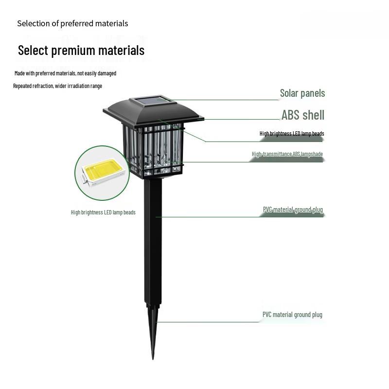 Nu Feng Solar Square Crystal Lawn Lamp