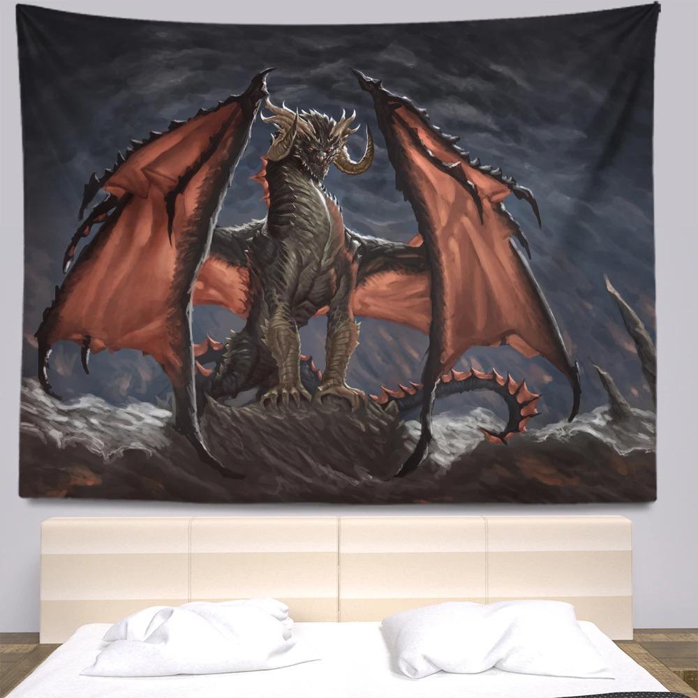 Fierce Dragon Hanging Cloth Office Living Room Tapestry Home Wall Decoration Tapestry