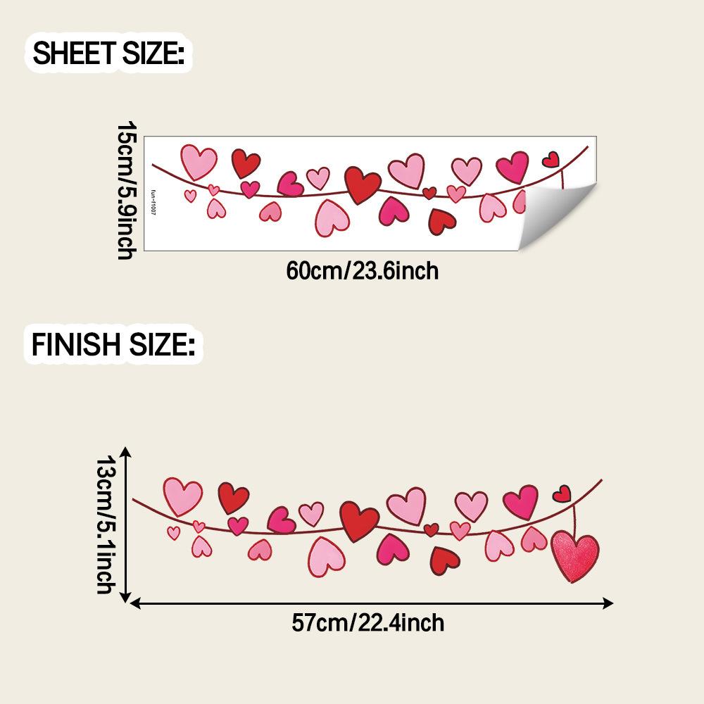 

Акварельное романтическое сердце из веревки, Ванная комната, Спальня, Домашний фон, Наклейки для украшения стен