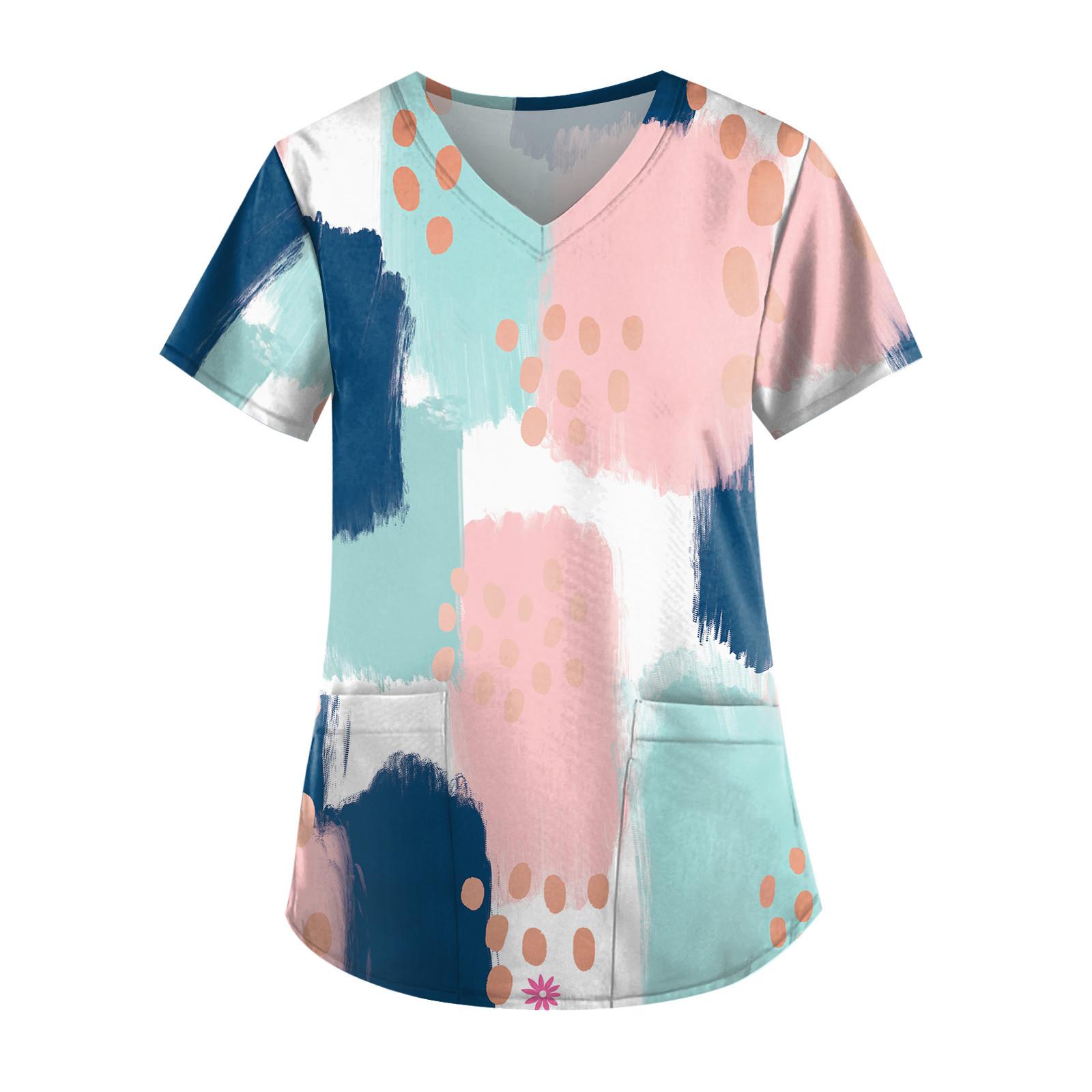 

Женские топы с v-образным вырезом и короткими рукавами с персонализированным принтом, рабочие футболки L