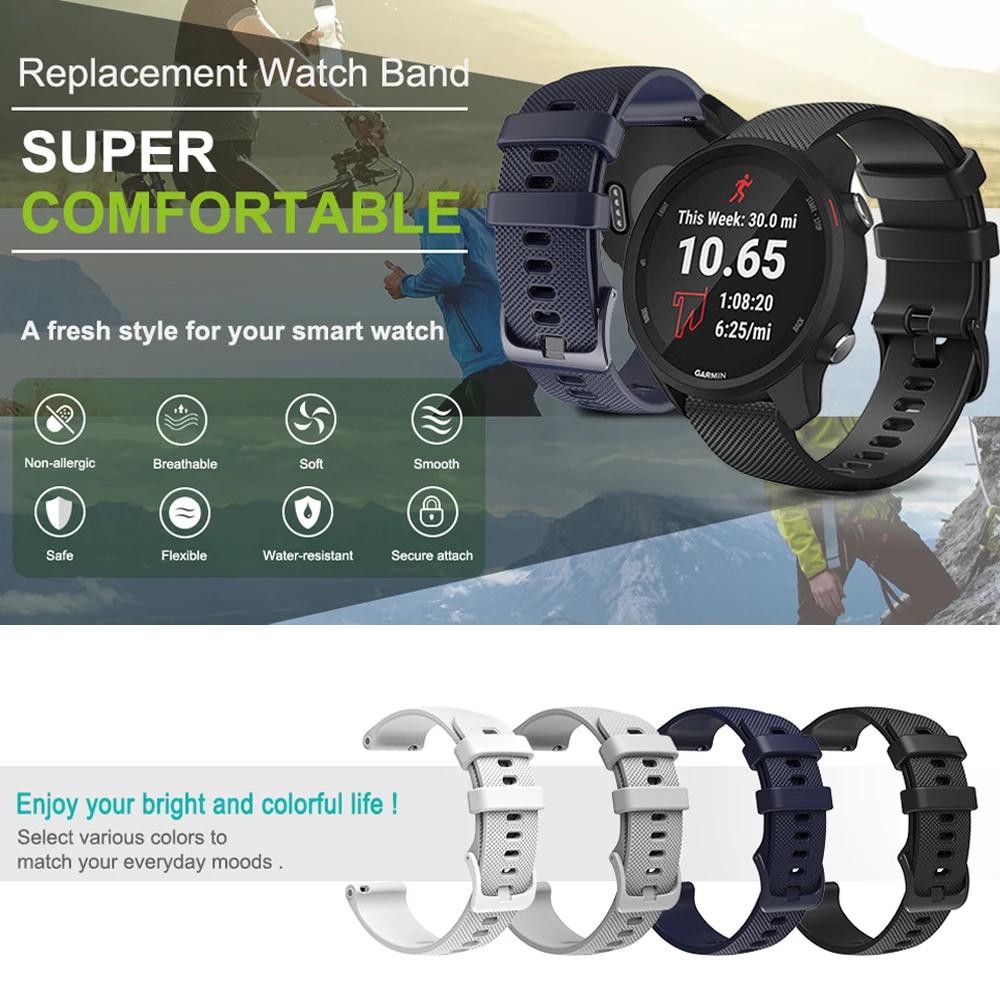18mm 20mm 22mm Watch Strap For Garmin Venu 3/3s/2/2s Silicone Watchbands Strap For Garmin Vivoactive 3/4/4s/Forerunner 245 Bands