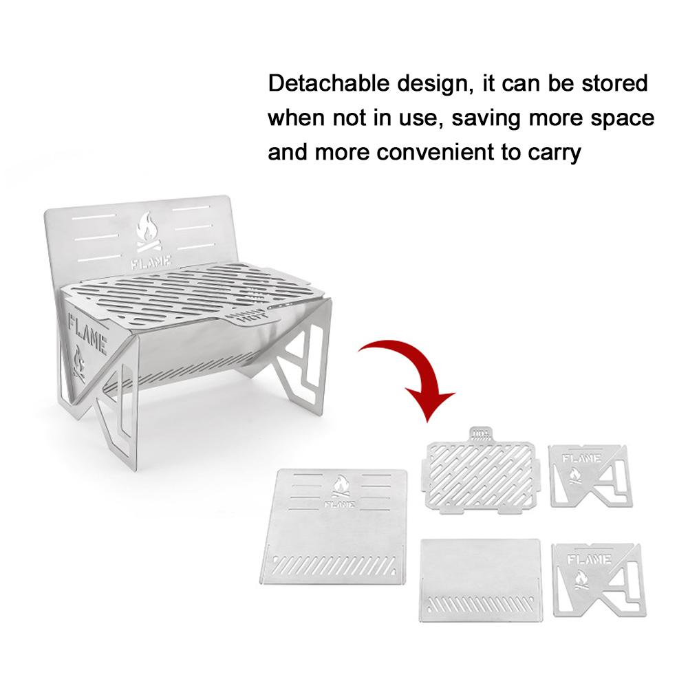 Outdoor Camping Detachable Stoves Portable Stainless Steel Furnace Multifunctional Picnic BBQ Cooking Accessory