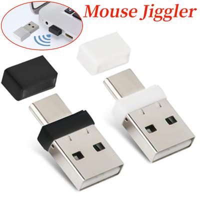 USB Type C 2 In 1 Mouse Mover Driver-Free Automatic Mouse Wiggler Prevent Laptop Entering Sleep for Laptop Keep Computer Awake