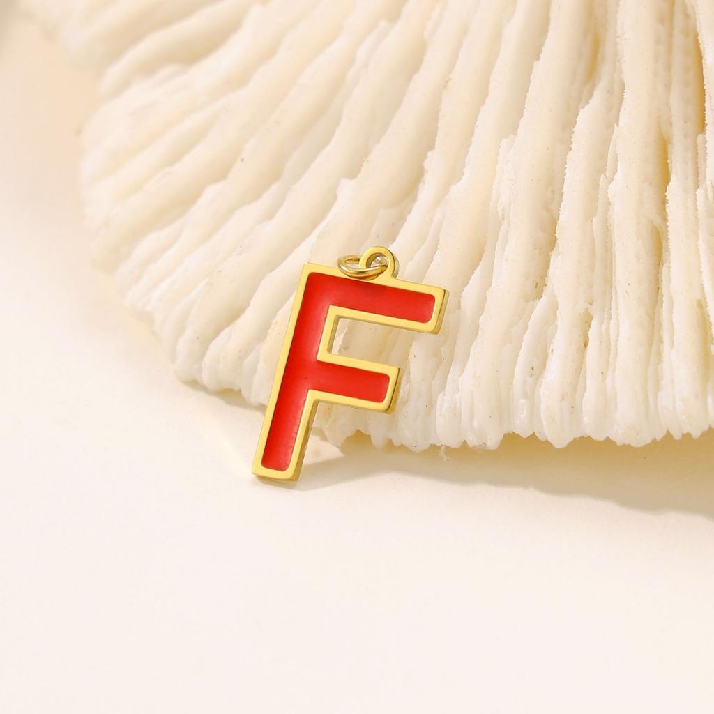 CARLIDANA Hot Sale New Style Hot Sale DIY Accessories Oil Drop Colorful Initial A -Z Letter Brand Stainless Steel Pendant Charms