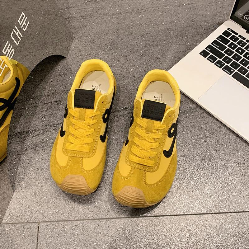 Hot wind versatile crooked head women's spring summer new sports and leisure board shoes retro lace-up