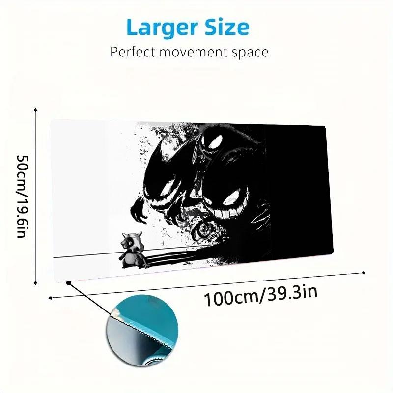 Gengar Cartoon Mouse Pad, Large Gaming Desk Mat, Non-slip XXL Mousepad for Laptop & Tablet, Mini PC Playmat with Stitched Edges