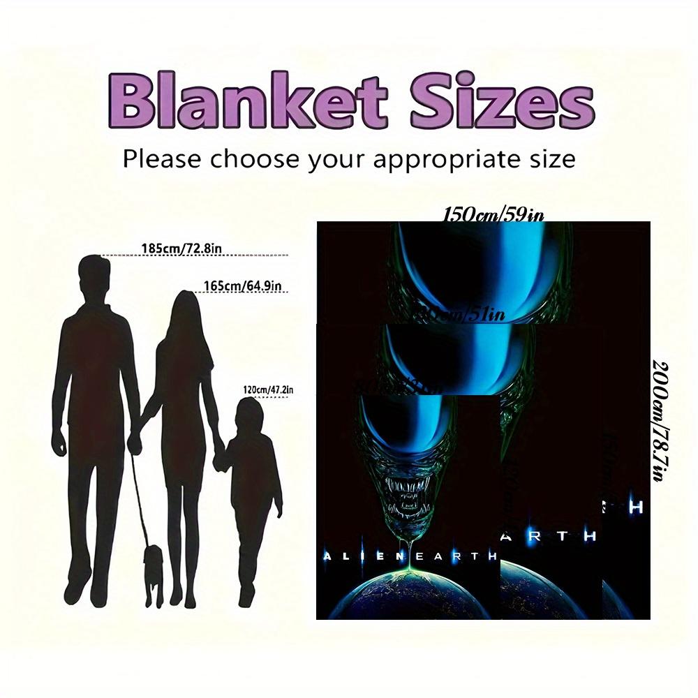 1Pc Alien Earth Print Flannel Blanket, High Quality , Comfortable for All Seasons, Home Decor, Warmth and Comfort, Perfect for Christmas