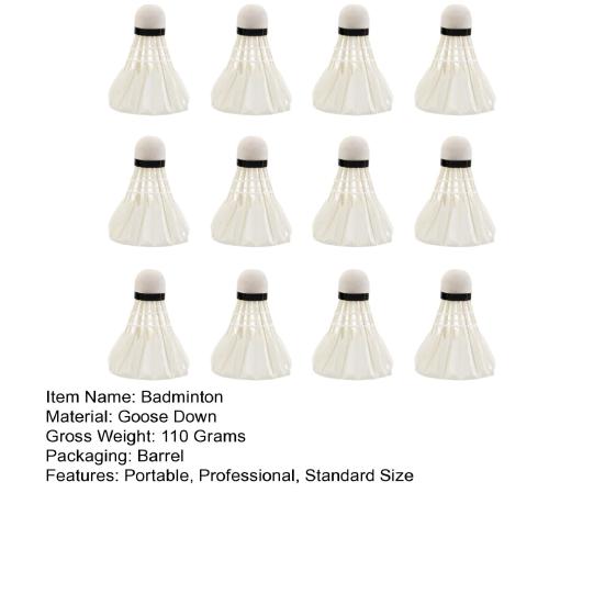 12Pcs Professional Badminton Shuttlecocks Tournament Grade Training Badminton Shuttlecocks High Speed Stable Flight Sport Accessories