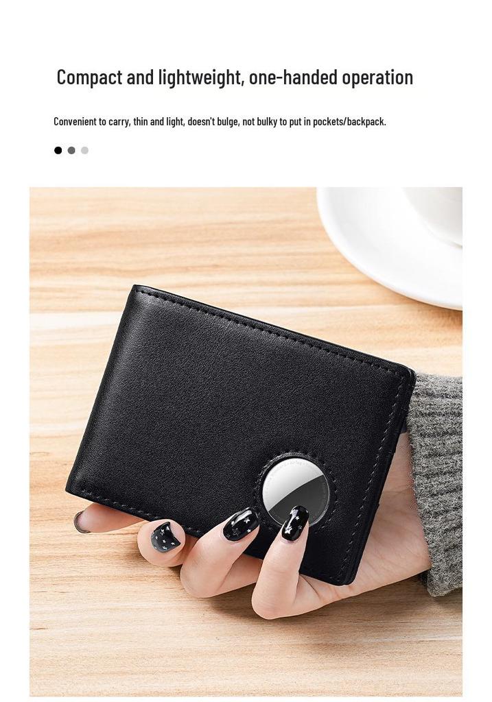 Men's RFID Blocking Anti-theft Leather AirTag Wallet & Card Holder