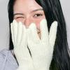 ZEROPLANET Heart Fingerhole Knit Gloves [IVORY]