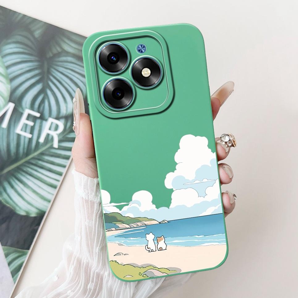 Luxus Modische Rückabdeckung Für Tecno Spark GO 2024 BG6 Hülle Weiches Silikon SparkGO 2024 Handyhülle Hase Katze Blume Panda Funda