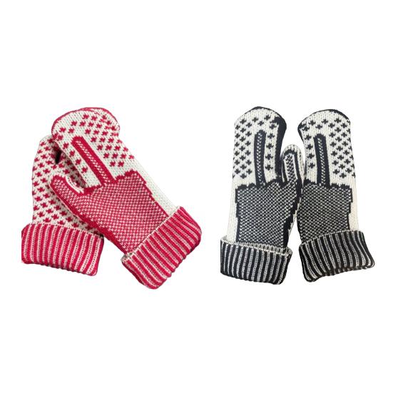 Yousheng Funny Middle Finger Mittens Cozy Knit Gloves with Hidden Attitude Cheeky Flip-the-Bird Knitted Gloves Prank Gift for Men Women